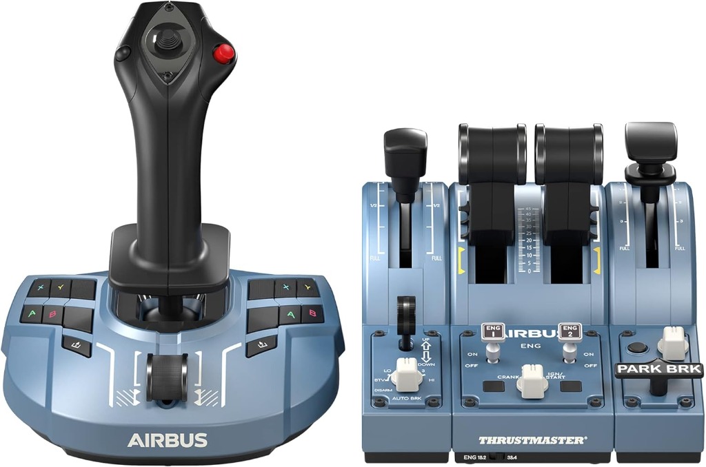 Thrustmaster TCA Officer Pack Airbus Edition avec mini-manche sidestick et quadrant des gaz réplique A320